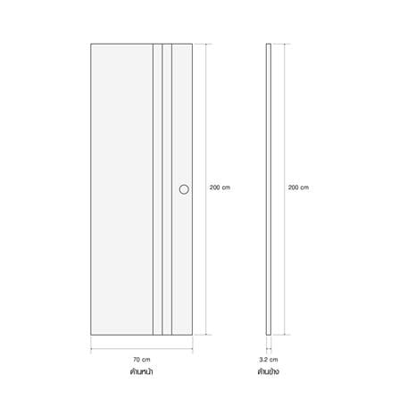 ประตูห้องน้ำ UPVC เจาะลูกบิด KING L3 70x200 ซม. สีไลท์ ซีเปีย_2