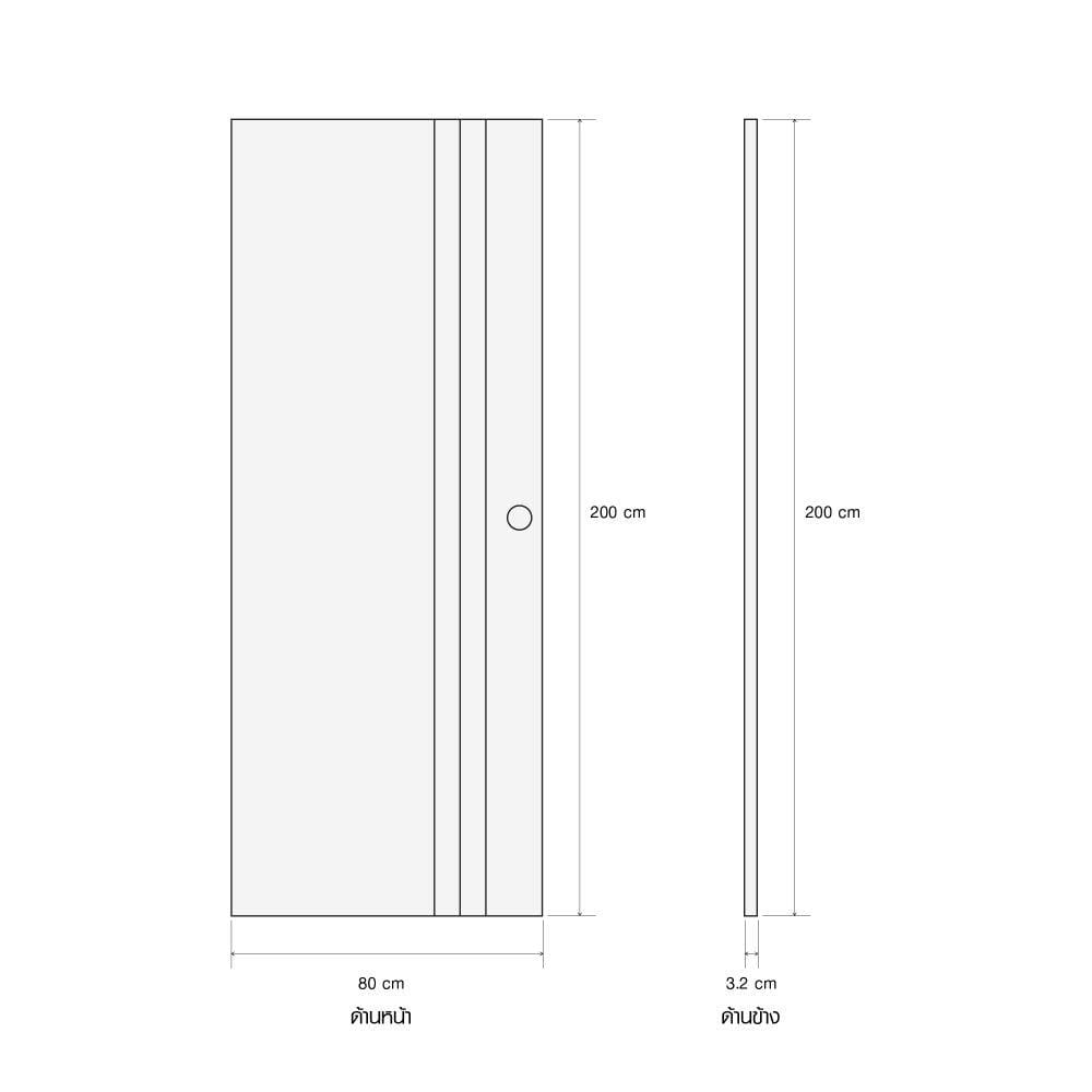 ประตูภายใน เจาะลูกบิด UPVC KING L3 80x200 ซม. สีไลท์ ซีเปีย