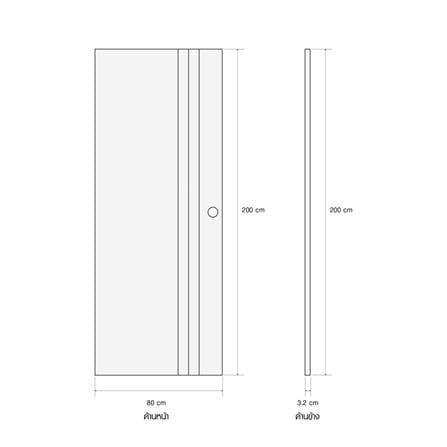 ประตูภายใน เจาะลูกบิด UPVC KING L3 80x200 ซม. สีไลท์ ซีเปีย_2