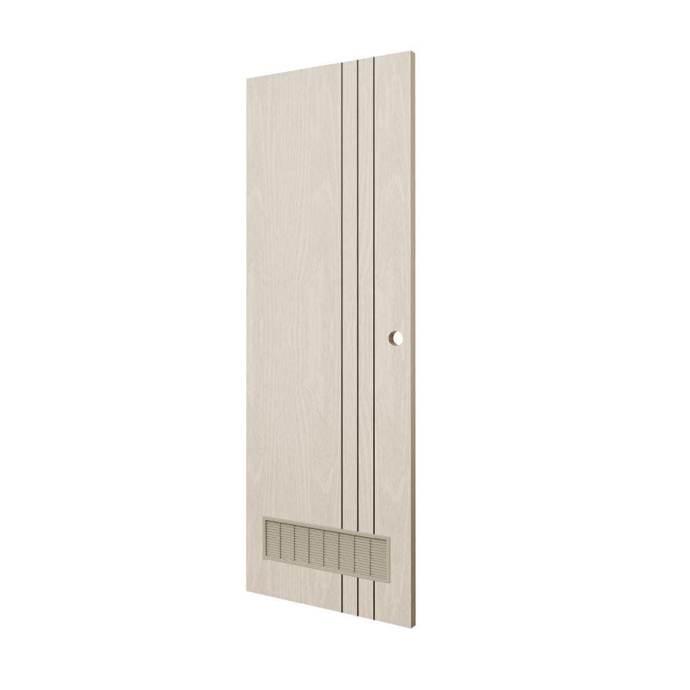 ประตูห้องน้ำ UPVC เจาะลูกบิด KING L3 เกล็ด 70x200 ซม. สีไลท์ ซีเปีย