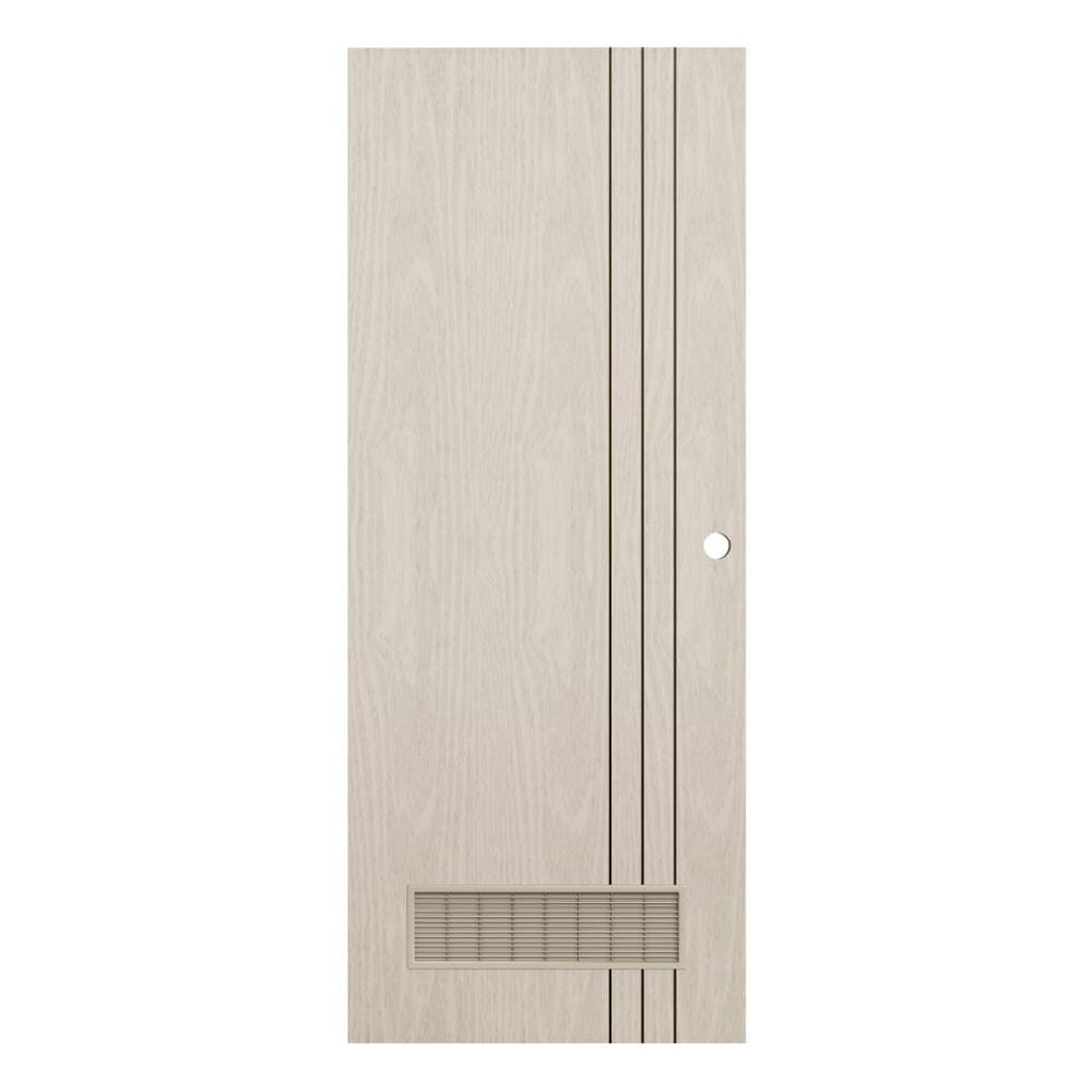 ประตูห้องน้ำ UPVC เจาะลูกบิด KING L3 เกล็ด 80x200 ซม. สีไลท์ ซีเปีย