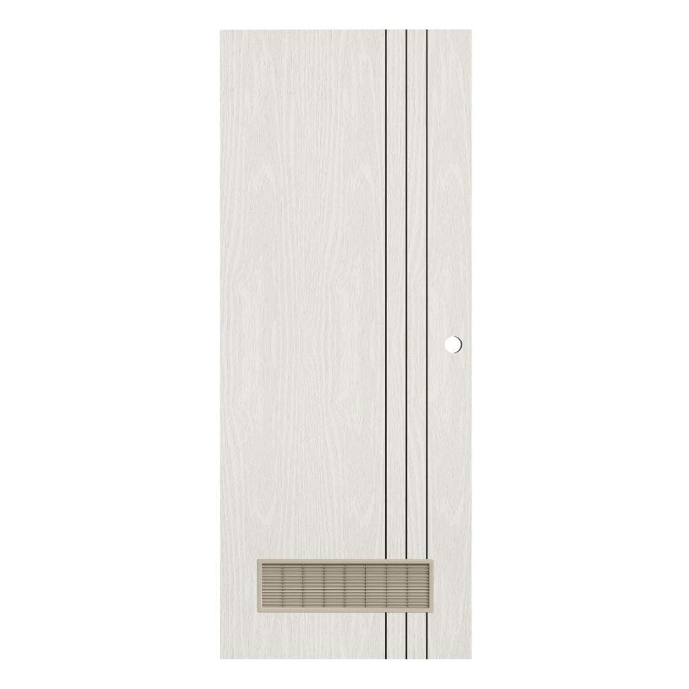 ประตูห้องน้ำ UPVC เจาะลูกบิด KING L3 เกล็ด 80x200 ซม. สีซิลวา ไลท์
