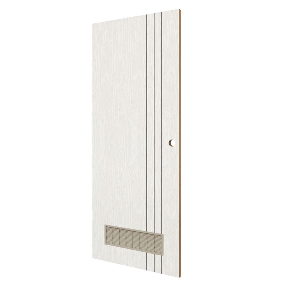 ประตูห้องน้ำ UPVC เจาะลูกบิด KING L3 เกล็ด 80x200 ซม. สีซิลวา ไลท์