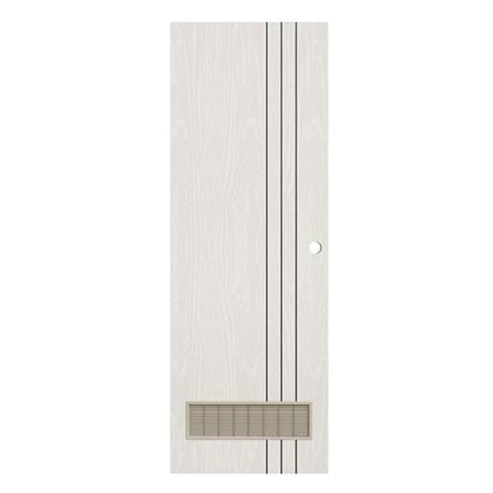 ประตูห้องน้ำ UPVC เจาะลูกบิด KING L3 เกล็ด 70x200 ซม. สีซิลวา ไลท์