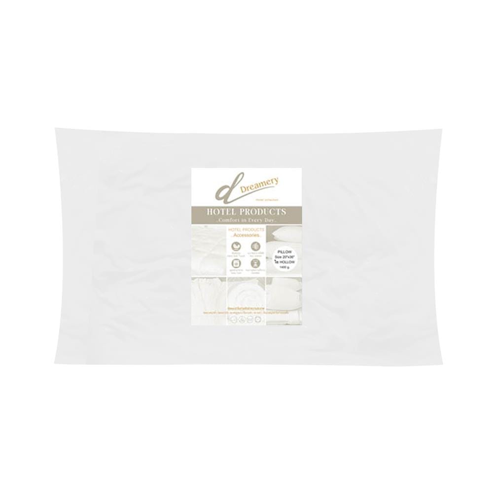 หมอนหนุน ใยสังเคราะห์ DREAMERY HOLLOFIL 1400G. 20x36 นิ้ว สีขาว