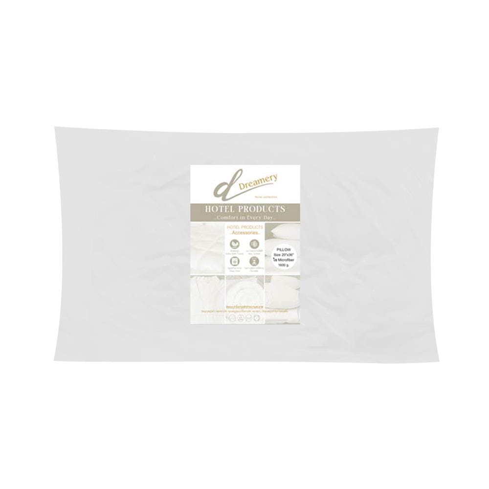 หมอนหนุน ไมโครไฟเบอร์ DREAMERY MICROFIBER 1400G. 20x36 นิ้ว สีขาว