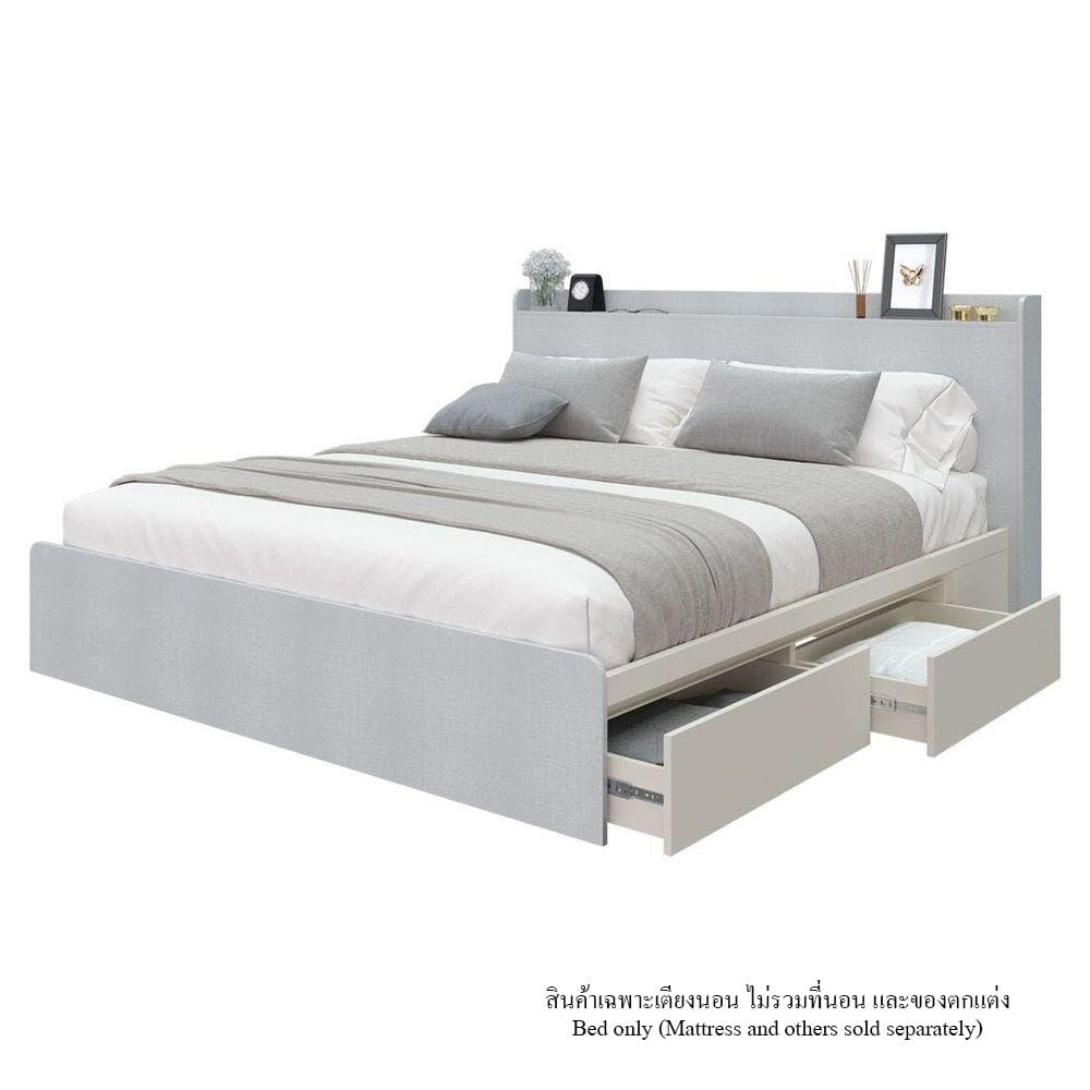 เตียง 5 ฟุต KONCEPT AIKO 19229386 สีครีม/ขาว