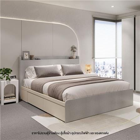 เตียง 6 ฟุต KONCEPT AIKO 19229385 สีครีม/ขาว_3