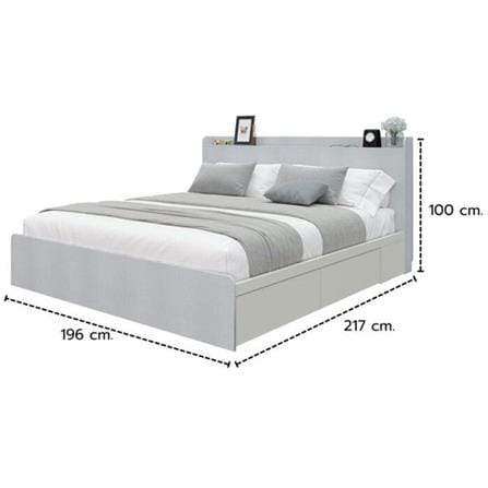 เตียง 6 ฟุต KONCEPT AIKO 19229385 สีครีม/ขาว_4