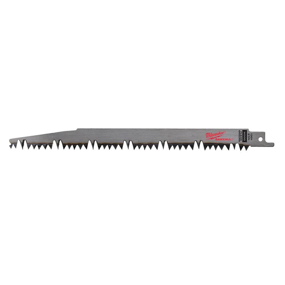 ใบเลื่อยจิ๊กซอตัดแต่งไม้ MILWAUKEE SAWZALL PRUNING 9 นิ้ว 5 TPI (แพ็ก 5 ชิ้น)