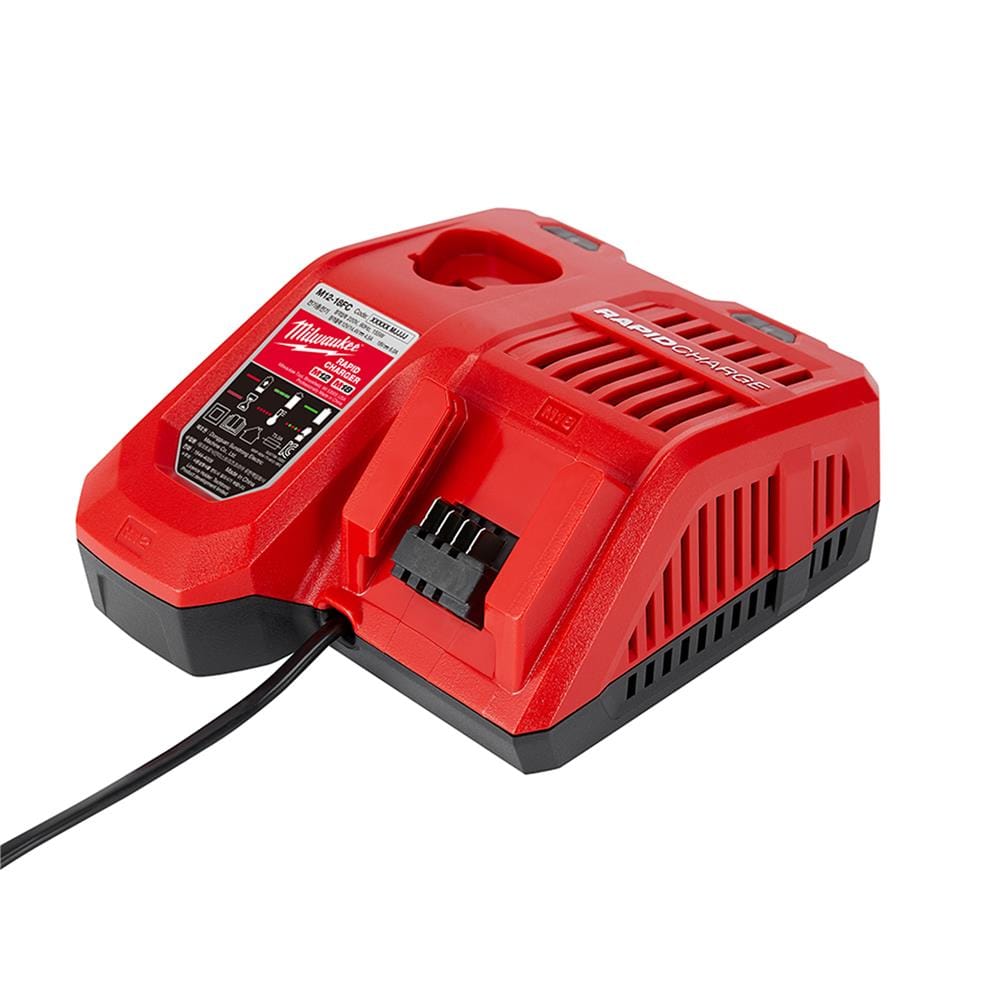 แท่นชาร์จแบตเตอรี่ MILWAUKEE M12-18FC แบบชาร์จเร็ว 12-18 โวลต์
