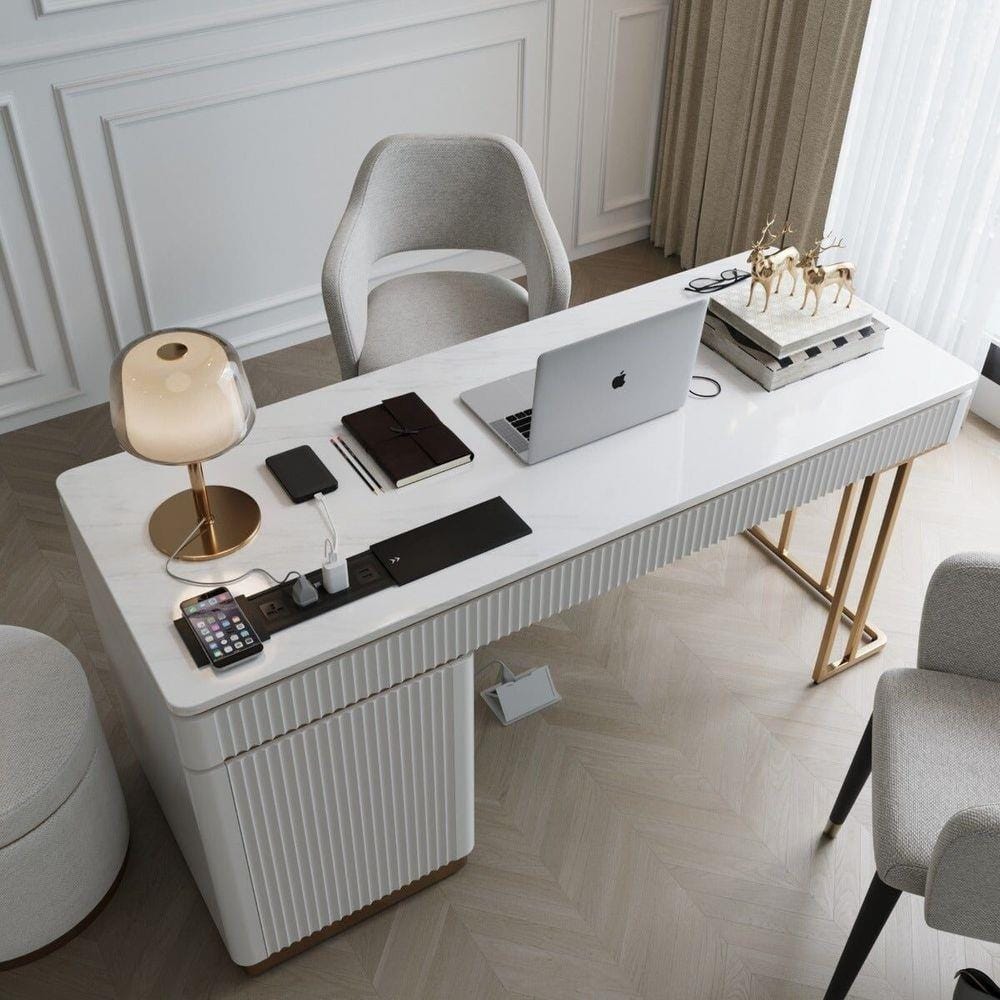 โต๊ะทำงาน SB FURNITURE GALAR 19222711 159 ซม. สีขาว