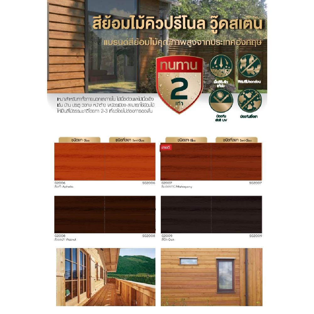 สีย้อมไม้ DULUX CUPRINO WOODSTAIN G2007 สีมะฮอกกานี เงา 1 แกลลอน