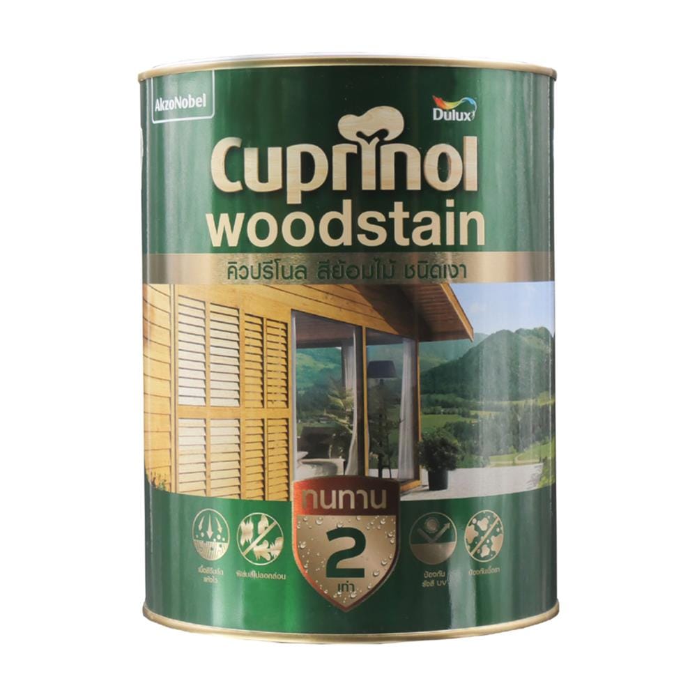 สีย้อมไม้ DULUX CUPRINO WOODSTAIN G2001 สีไม้สัก เงา 1 แกลลอน
