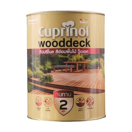 สีย้อมพิ้นไม้ ชนิดด้าน DULUX CUPRINO WOODDECK M2001 สีไม้สัก 1 แกลลอน_0