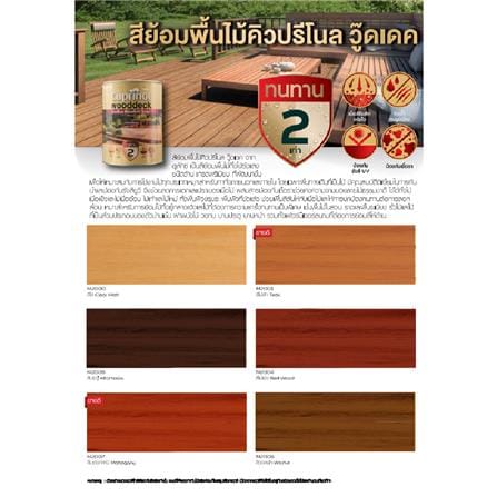 สีย้อมพิ้นไม้ ชนิดด้าน DULUX CUPRINO WOODDECK M2001 สีไม้สัก 1 แกลลอน_5