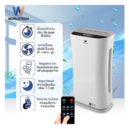 เครื่องฟอกอากาศ 55 ตร.ม. WORLDTECH WT-P80 สีขาว_6