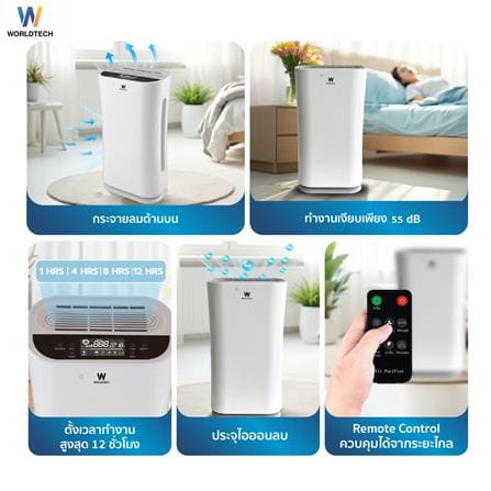 เครื่องฟอกอากาศ 55 ตร.ม. WORLDTECH WT-P80 สีขาว_10