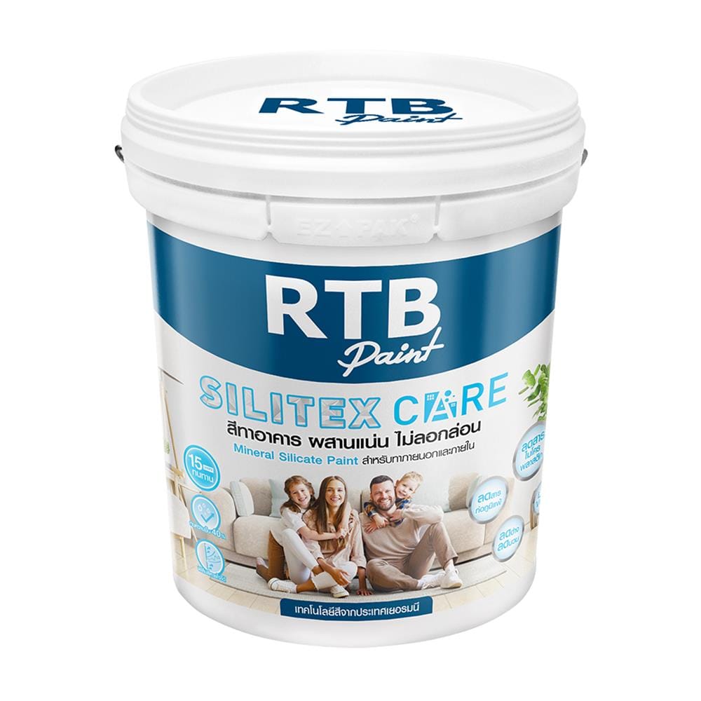สีน้ำทาภายนอก ชนิดกึ่งเงา RTB SILITEX CARE BASE A สีขาว 9 ลิตร