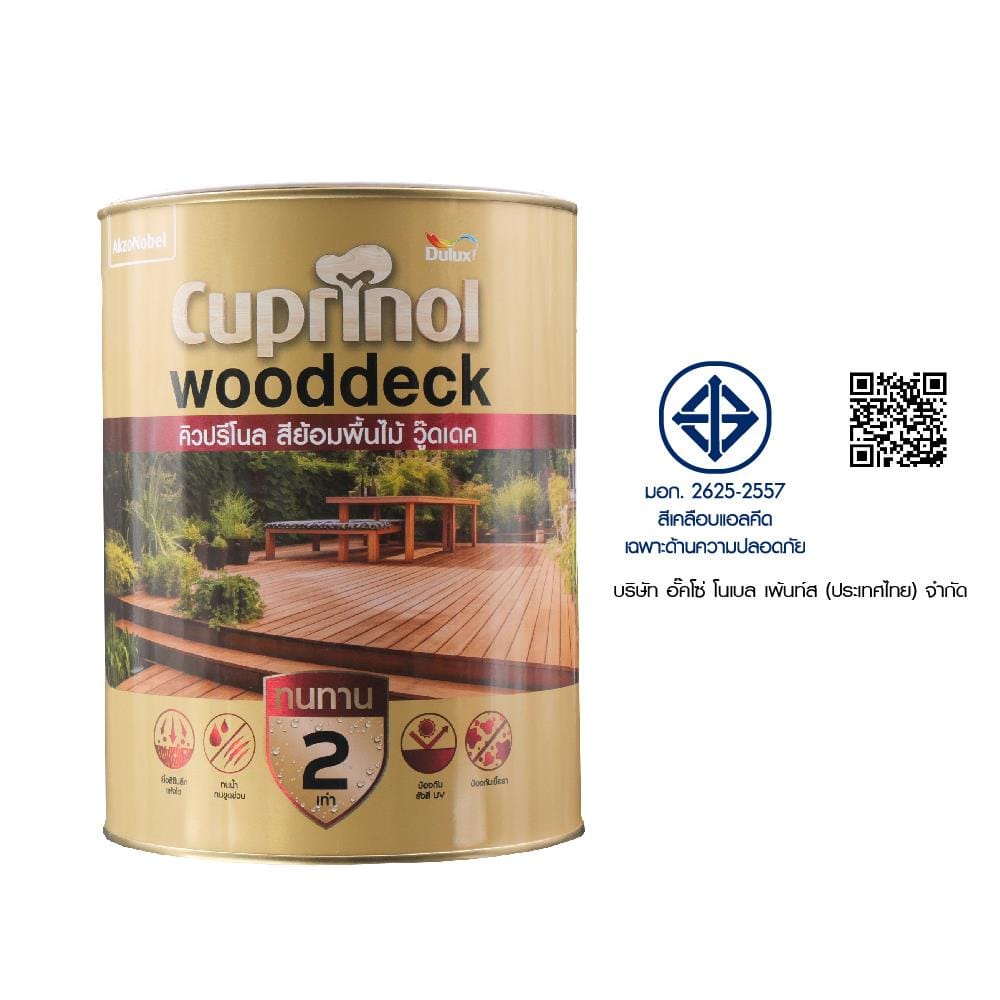 สีย้อมไม้ DULUX CUPRINO WOODDECK M2000 สีใส ด้าน 1 แกลลอน