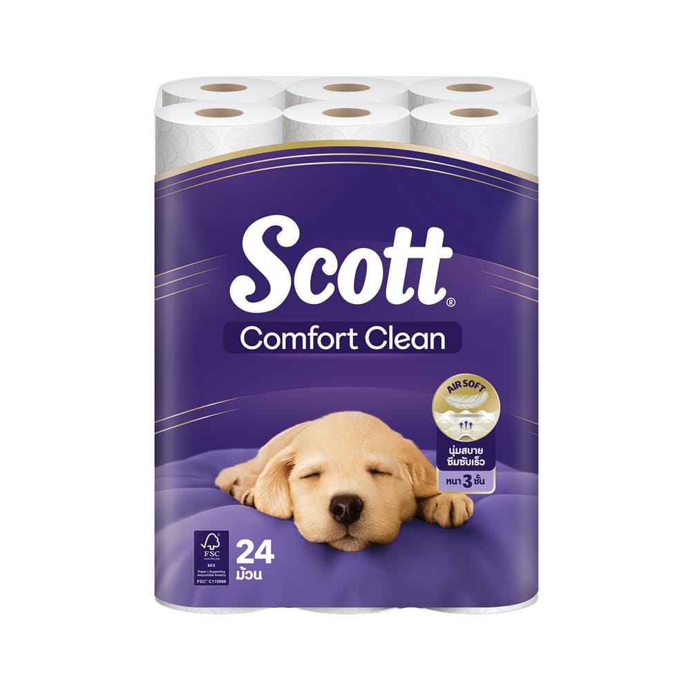 กระดาษชำระ SCOTT COMFORT CLEAN (แพ็ก 24 ชิ้น)