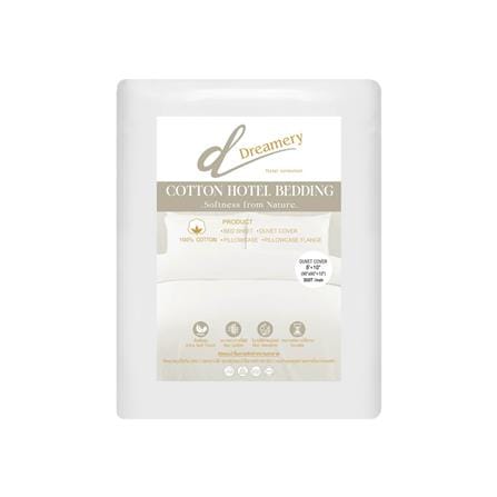 ปลอกผ้านวม DREAMERY CT SATEEN300TN 90X90 นิ้ว สีขาว_1