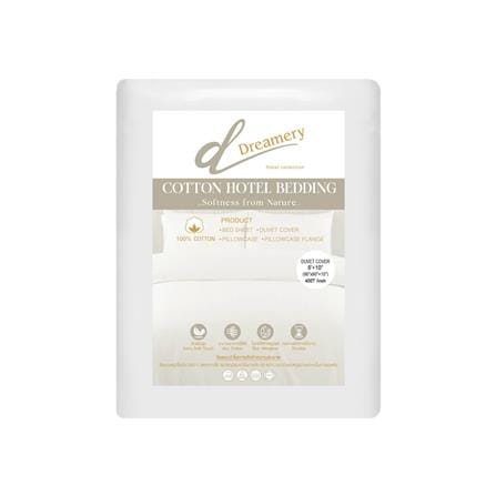 ปลอกผ้านวม DREAMERY CT SATEEN400TN 90X90 นิ้ว สีขาว_1