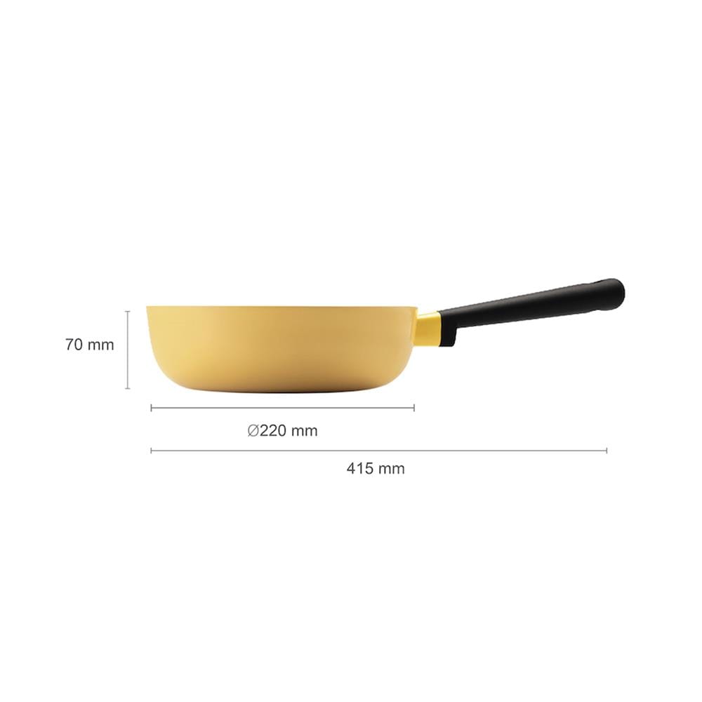 กระทะ 22 ซม. LOCKNLOCK DECORE สีเหลือง