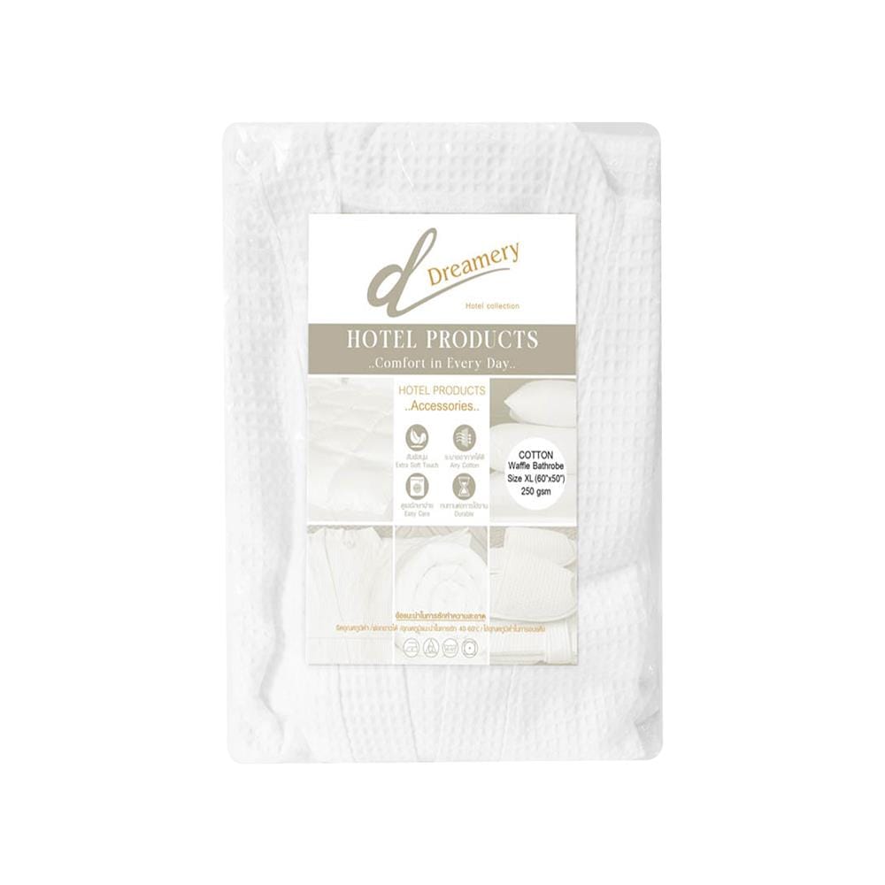 ชุดคลุมอาบน้ำ DREAMERY COTTON WAFFLE 250 GSM SIZE XL สีขาว