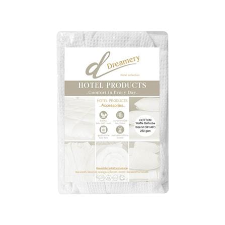 ชุดคลุมอาบน้ำ DREAMERY COTTON WAFFLE 250 GSM SIZE M สีขาว_2