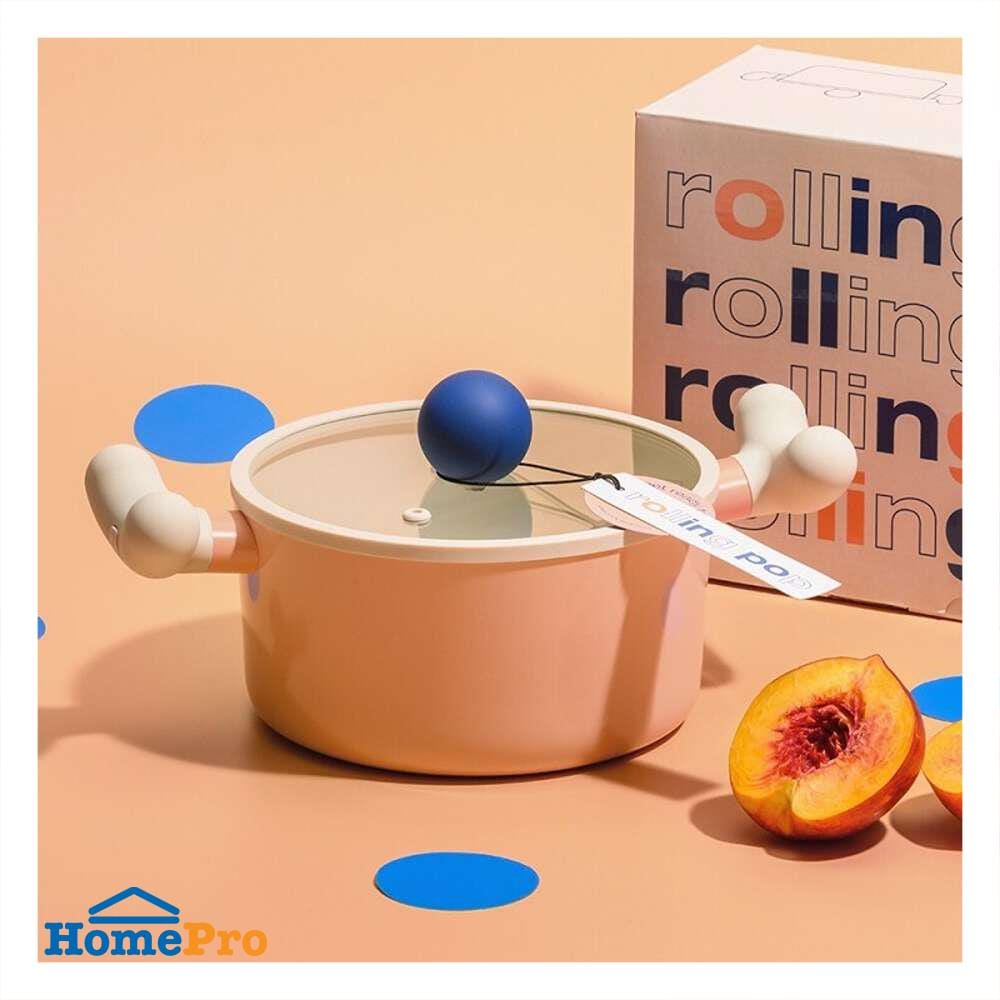 หม้อ 18 ซม. LOCKNLOCK ROLLING POP IH สีส้ม