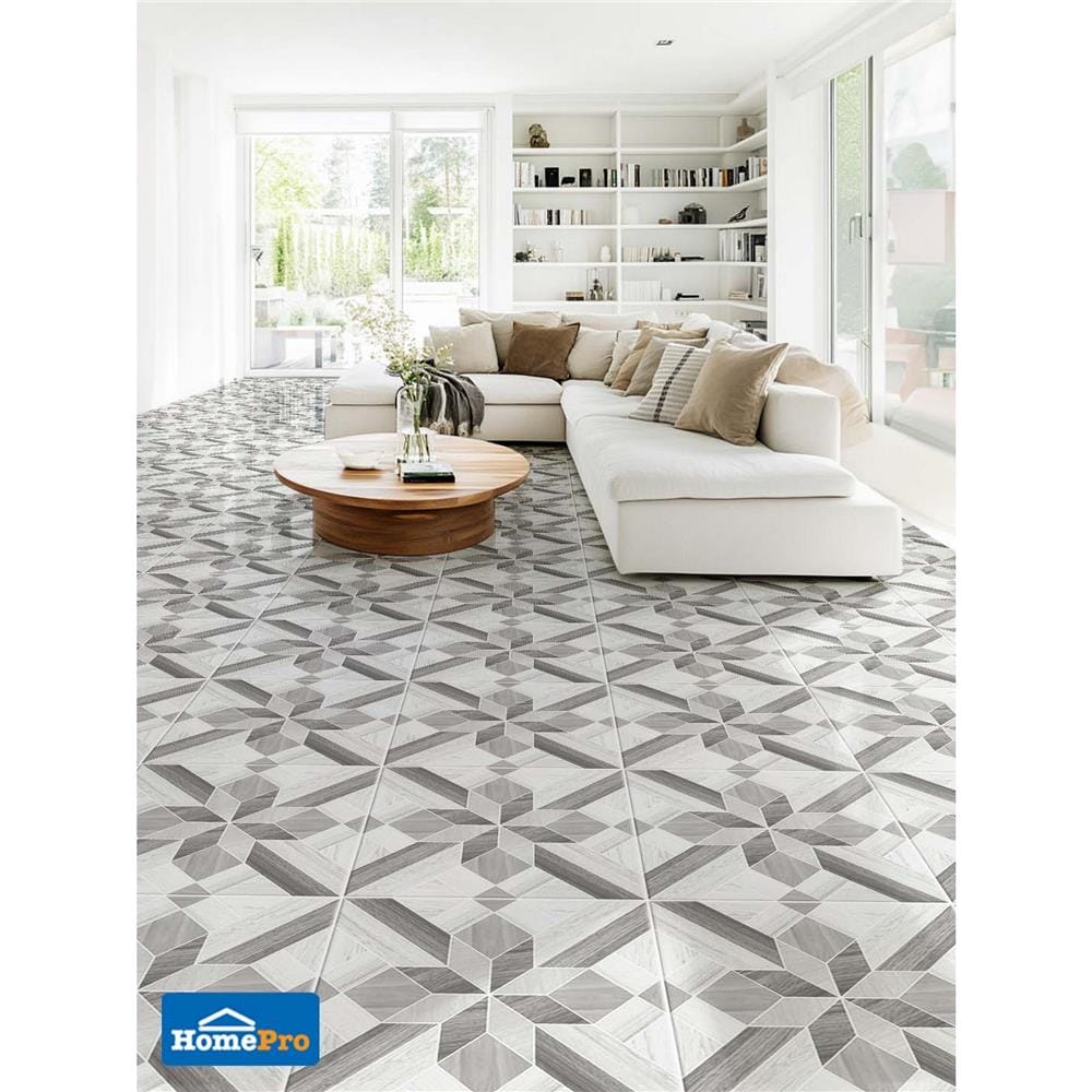กระเบื้องพื้น 40x40 ซม. TARA คิวบิก เทา 0.96 ตร.ม.