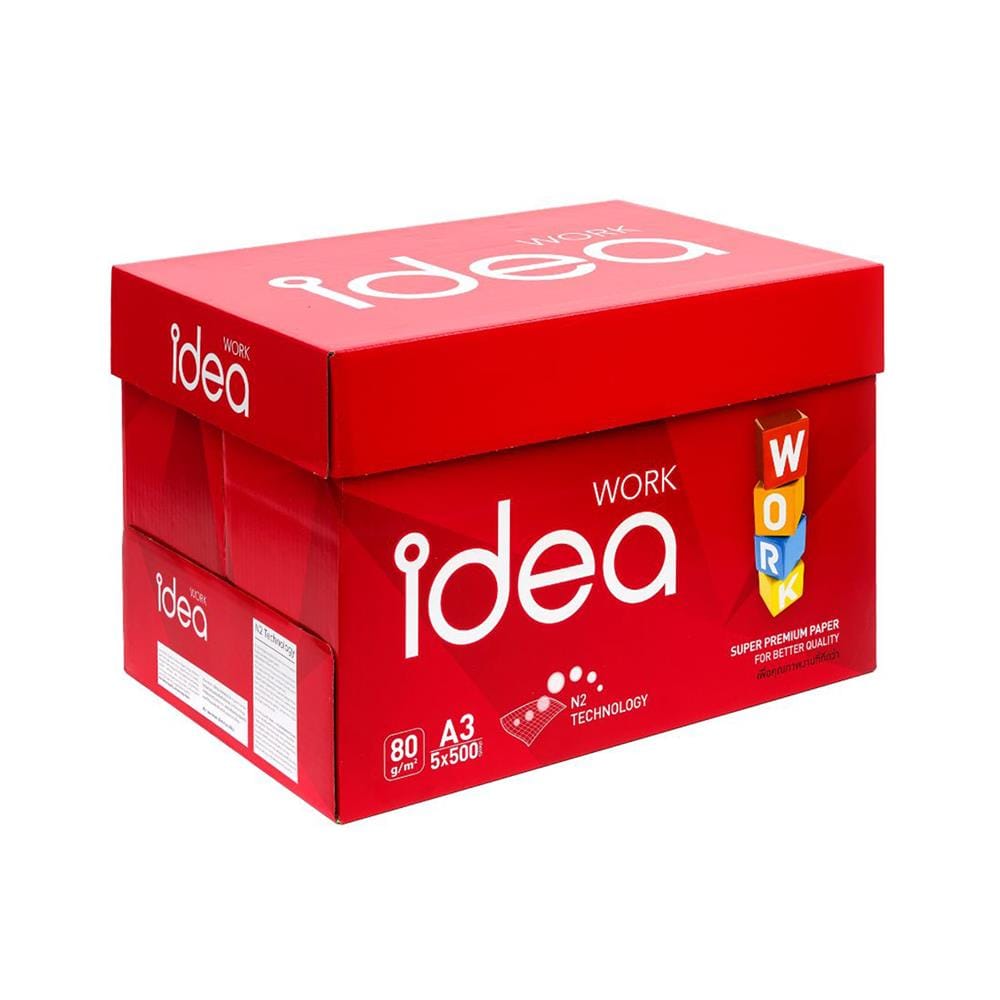 กระดาษถ่ายเอกสาร IDEA BY SCGP WORK 80 แกรม A3 5 รีม ต่อ กล่อง