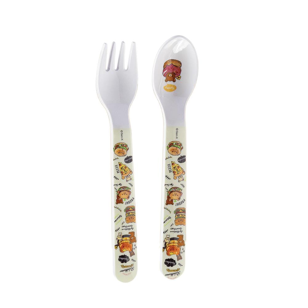 ชุดช้อนส้อมเมลามีนเล็ก SUPERWARE RILAKKUMA HAPPY FOOD