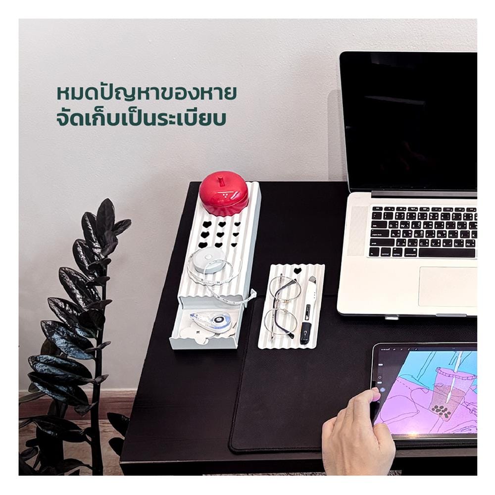 ชุดถาดใส่ของ SPACEMAKER METAL SHEET 5 ชิ้น สีเทา