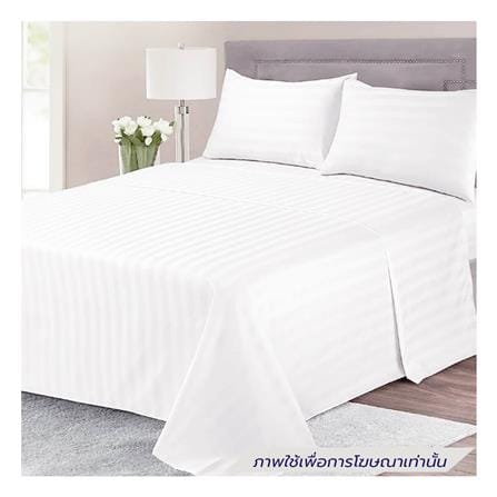 ผ้าปูที่นอน DREAMERY CT 300T STRIPE 74X110 นิ้ว สี WHITE (แพ็ก 2 ชิ้น)_0
