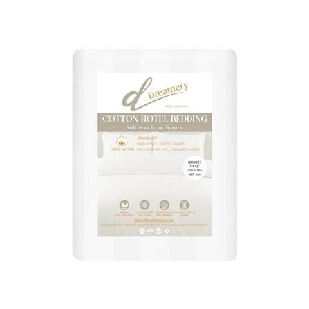ผ้าปูที่นอน DREAMERY CT 400T SATEEN 100X118 นิ้ว สี WHITE (แพ็ก 2 ชิ้น)_2