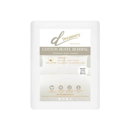 ผ้าปูที่นอน DREAMERY CT 300T SATEEN 92X110 นิ้ว สี WHITE (แพ็ก 2 ชิ้น)_2