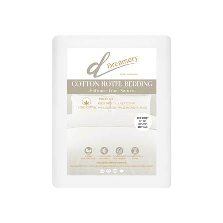 ผ้าปูที่นอน DREAMERY CT 250T SATEEN 92X110 นิ้ว สี WHITE (แพ็ก 2 ชิ้น)_2