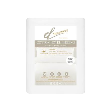 ผ้าปูที่นอน DREAMERY CT 250T SATEEN 100X118 นิ้ว สี WHITE (แพ็ก 2 ชิ้น)_2