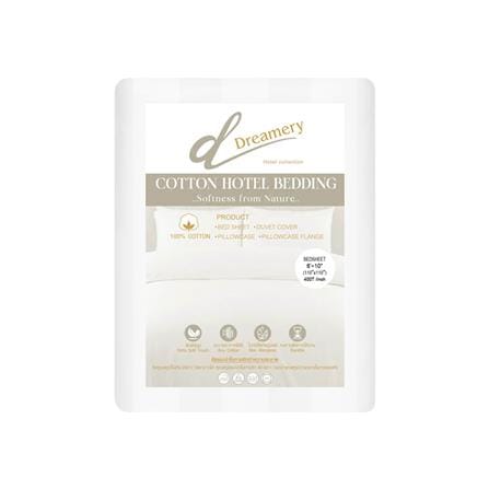 ผ้าปูที่นอน DREAMERY CT 400T SATEEN 110X110 นิ้ว สี WHITE (แพ็ก 2 ชิ้น)_2