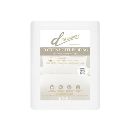 ผ้าปูที่นอน DREAMERY CT 250T SATEEN 80X118 นิ้ว สี WHITE (แพ็ก 2 ชิ้น)_2