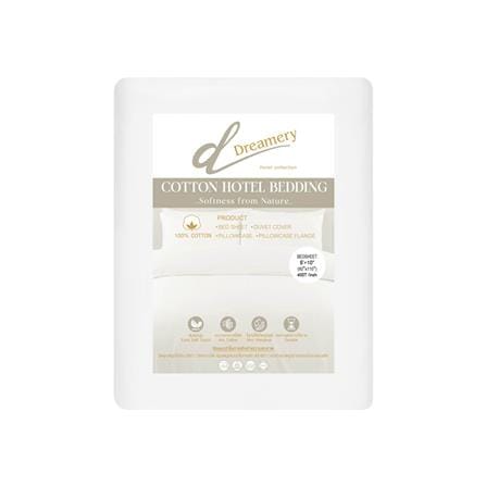 ผ้าปูที่นอน DREAMERY CT 400T SATEEN 92X110 นิ้ว สี WHITE (แพ็ก 2 ชิ้น)_2