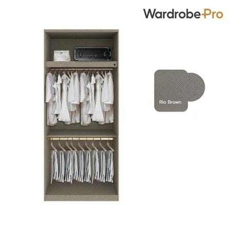 ตู้เสื้อผ้า 2 บานเปิด SB BUILT IN WARDROBE PLUS 59061314 100 ซม. สีดำ/RIO BROWN_1