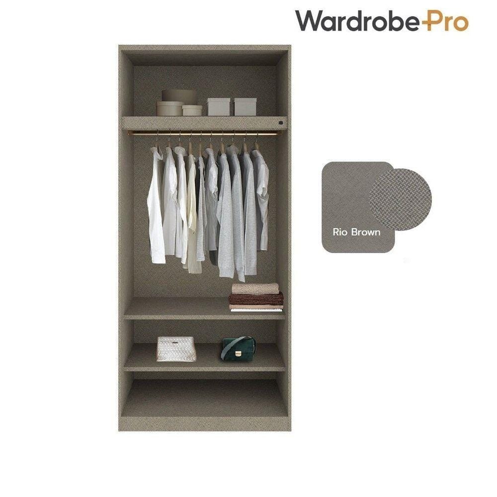 ตู้เสื้อผ้า 2 บานเปิด SB BUILT IN WARDROBE PLUS 59061319 100 ซม. สีทอง/RIO BROWN