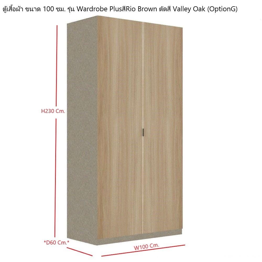 ตู้เสื้อผ้า 2 บานเปิด SB BUILT IN WARDROBE PLUS 59061773 100 ซม. สี RIO BROWN