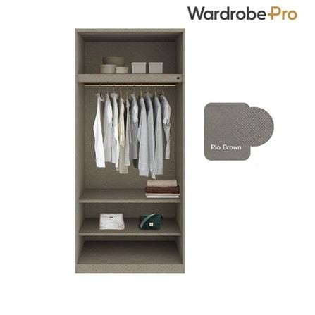ตู้เสื้อผ้า 2 บานเปิด SB BUILT IN WARDROBE PLUS 59061321 100 ซม. สีเทา/RIO BROWN_1