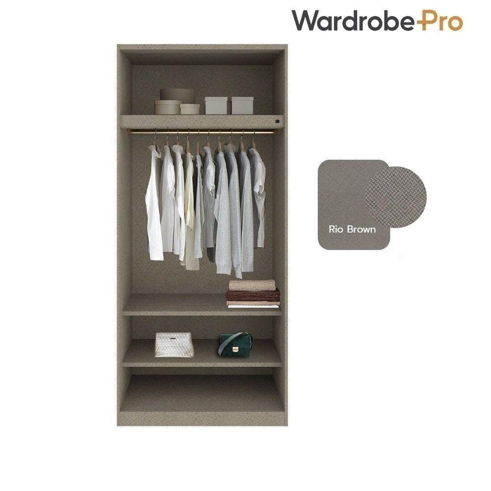 ตู้เสื้อผ้า 2 บานเปิด SB BUILT IN WARDROBE PLUS 59061327 100 ซม. สีดำ/RIO BROWN