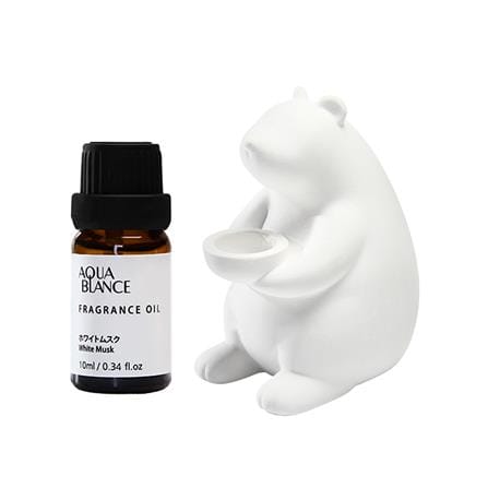 ชุดหินอโรม่าพร้อมน้ำมันหอมระเหย PORRIN BEAR 10 มล. WHITE MUSK_0