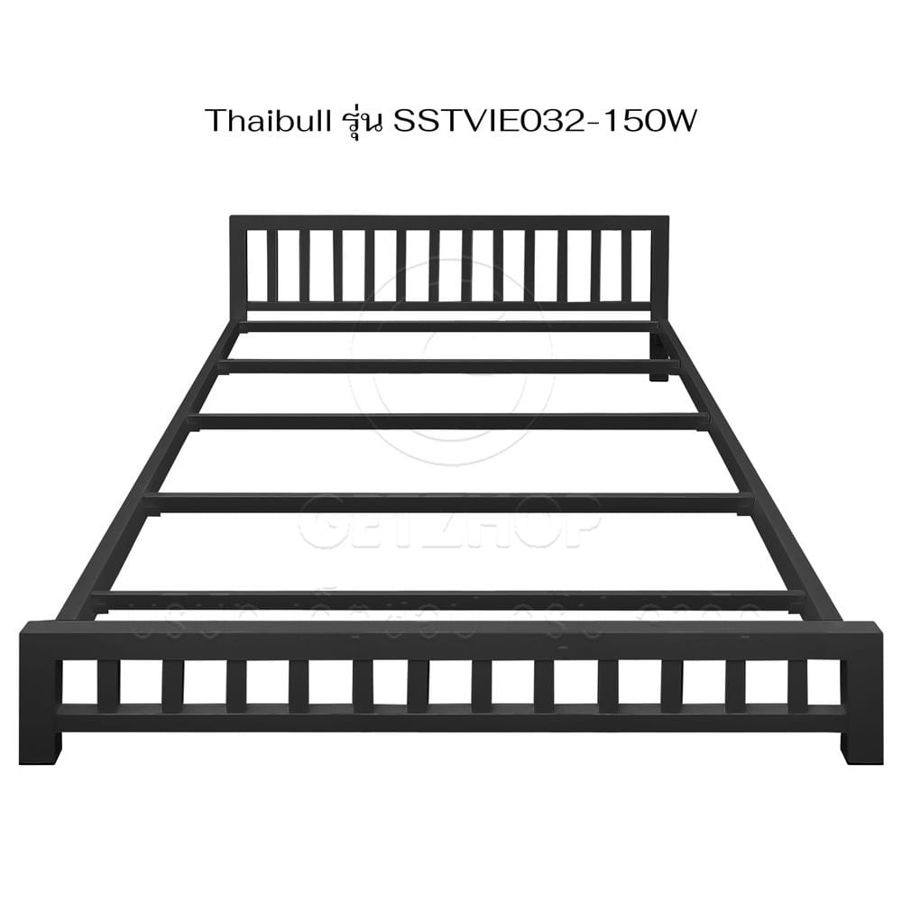 เตียงเหล็ก 5 ฟุต THAIBULL SSTVIE032-150W สีดำ